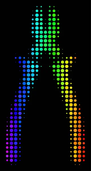 Spektrální barevný Pixel kleště ikona — Stockový vektor