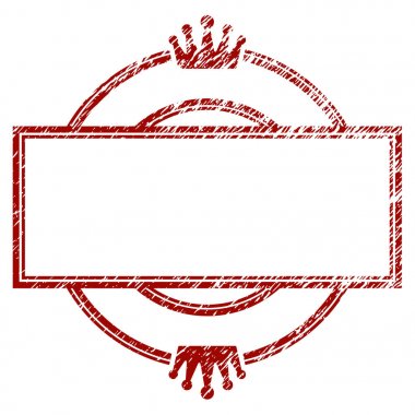 Yuvarlak sıkıntılı dokulu taç ve dikdörtgen çerçeve