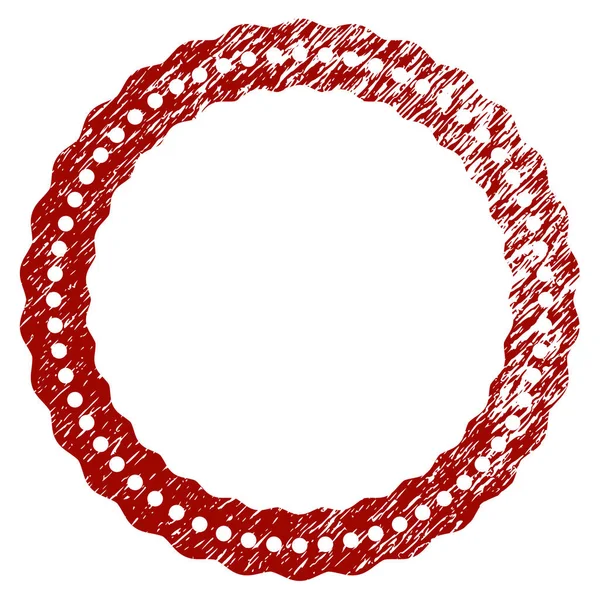 Szomorú texturált pontozott Rozetta kör alakú keret — Stock Vector