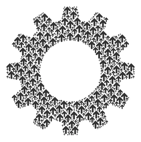 Cogwheel Collage of Arrow Direction Iconos — Vector de stock