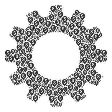 Harita işareti simgelerini bankacılık cog kompozisyon