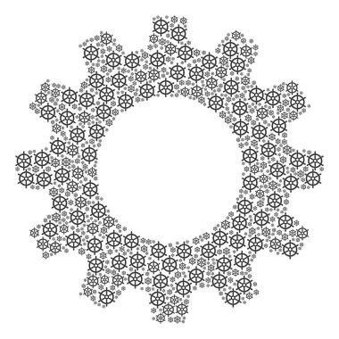 Gearwheel kompozisyon tekne direksiyon simgeler