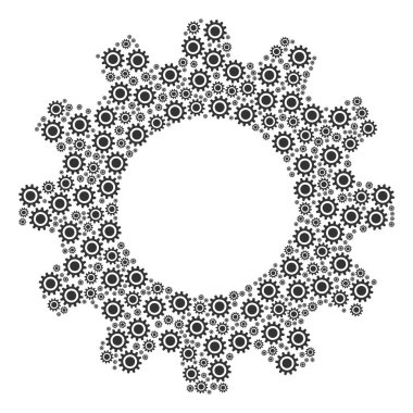 Cog simgelerin gearwheel kolaj