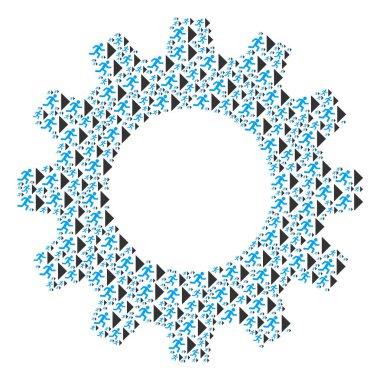 Karikatür mozaik çıkış yönünü simgeler