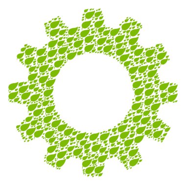 COG kompozisyon bitkisel yaprak simgeler