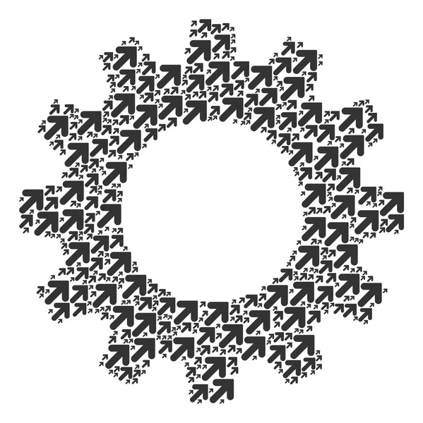Kogge samenstelling van pijl-omhoog of rechts pictogrammen — Stockvector