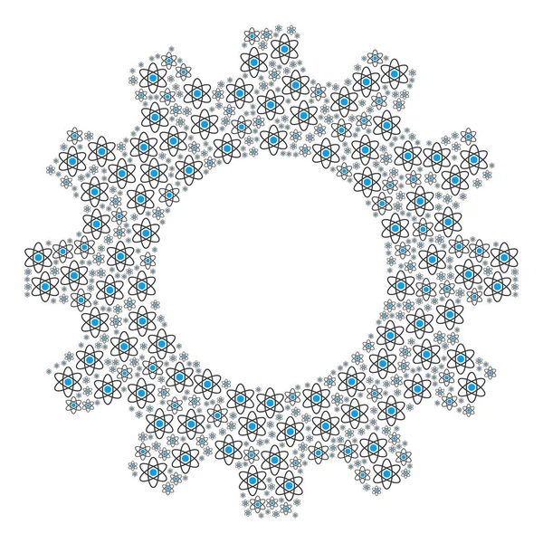 Composition des roues dentées des icônes atome — Image vectorielle