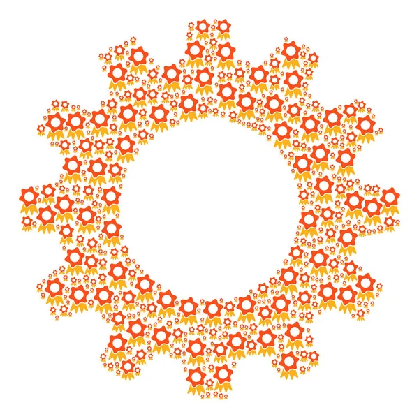 Cog Mosaic of Award Icons — Stock Vector