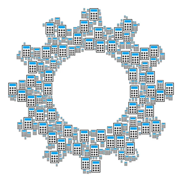 Roue de vitesse Collage des icônes de la calculatrice — Image vectorielle