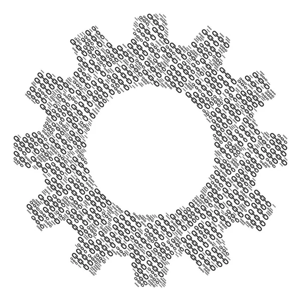 Composição Cogwheel de ícones de cadeia — Vetor de Stock