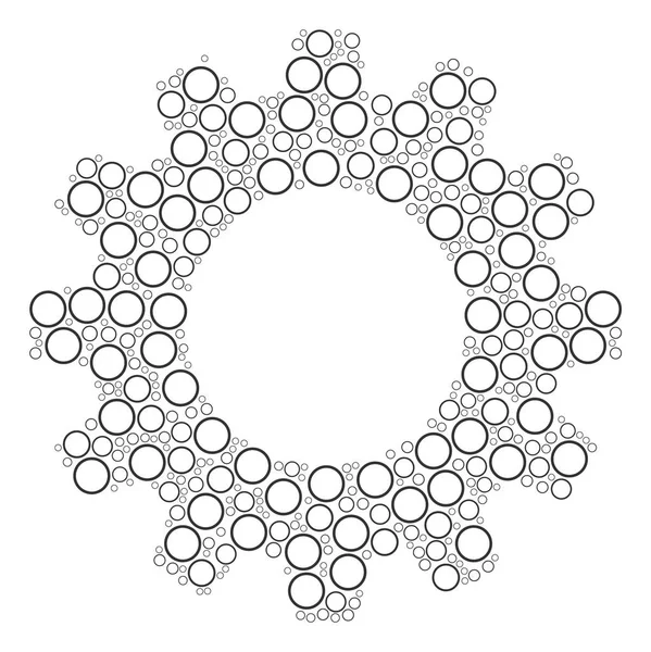 Composição de engrenagem de ícones de bolha de círculo — Vetor de Stock