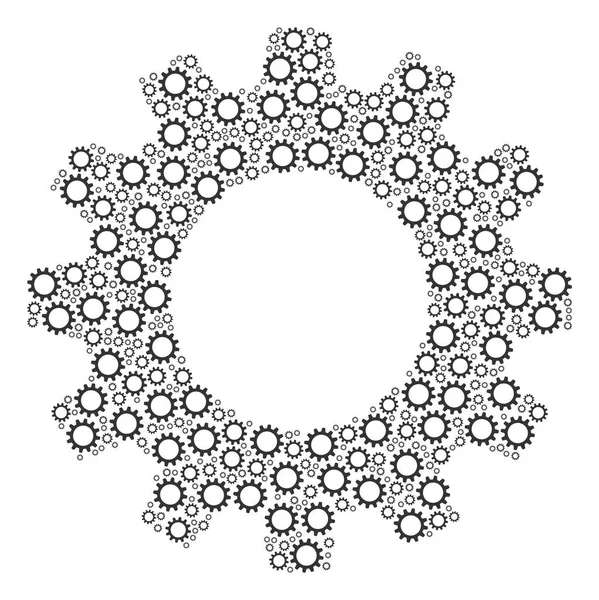 Gear Mosaic of Cogwheel Icons — Stock Vector