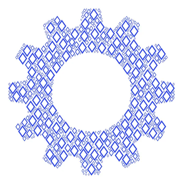 Cog Composition des icônes de losange contour — Image vectorielle