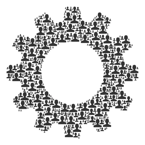 Gearwheel Mosaico de iconos del cliente — Vector de stock