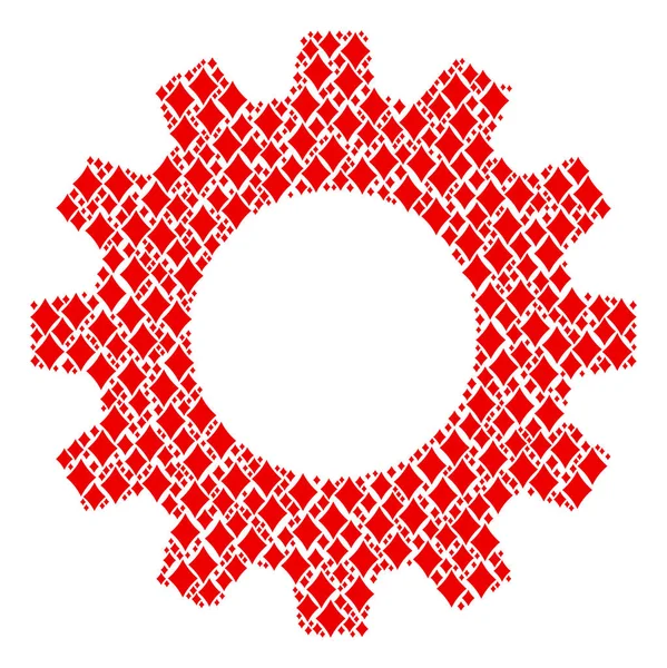 Cogwheel Collage de diamantes traje iconos — Vector de stock