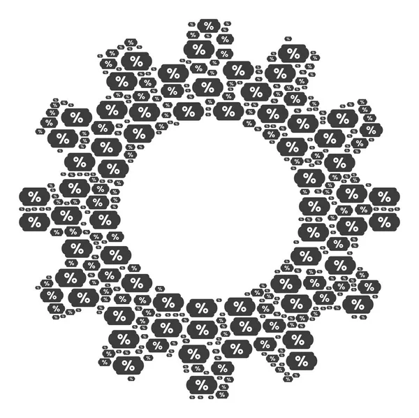 COG mosaik av rabatt kupong ikoner — Stock vektor