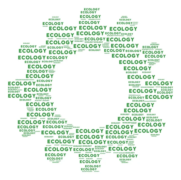 Kogge mozaïek van pictogrammen van de tekst van de ecologie — Stockvector