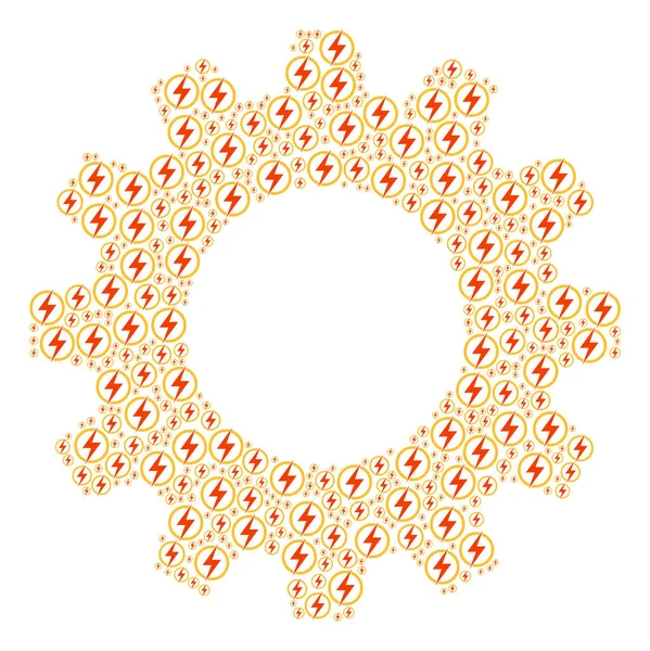 Cog Mosaico de Iconos de Energía Eléctrica — Archivo Imágenes Vectoriales