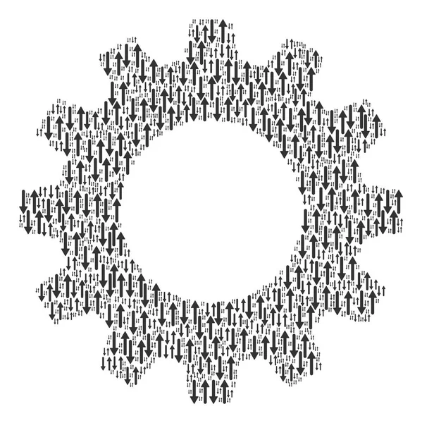 Gear Wheel Collage van Exchange pijlen pictogrammen — Stockvector