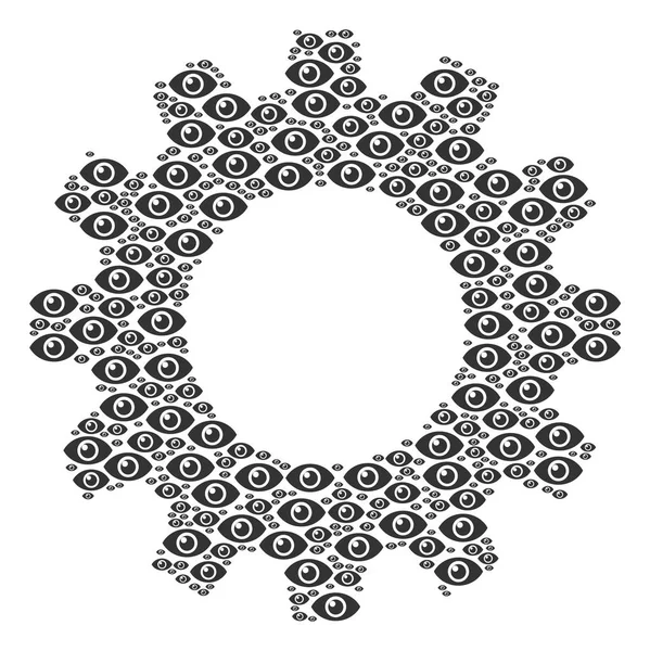 Cogwheel Mosaico dos ícones dos olhos —  Vetores de Stock
