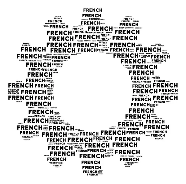 COG sammansättningen av Franska Text ikoner — Stock vektor