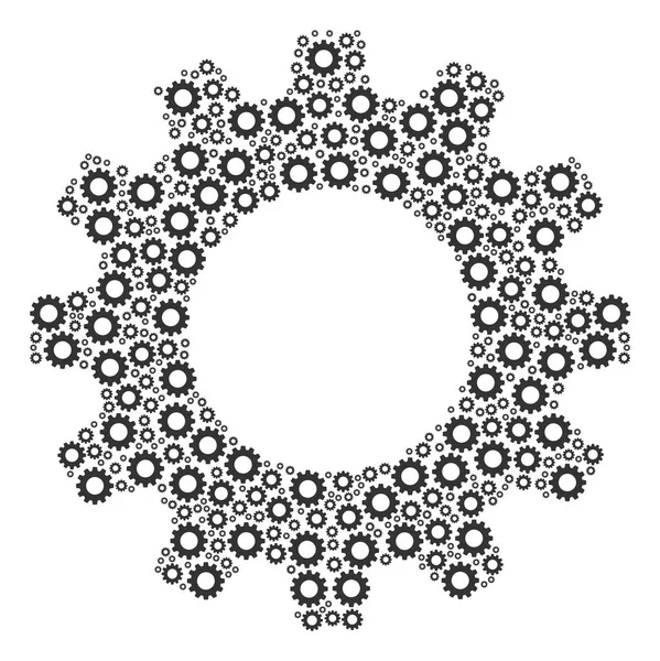 Composition des roues dentées des icônes d'engrenage — Image vectorielle