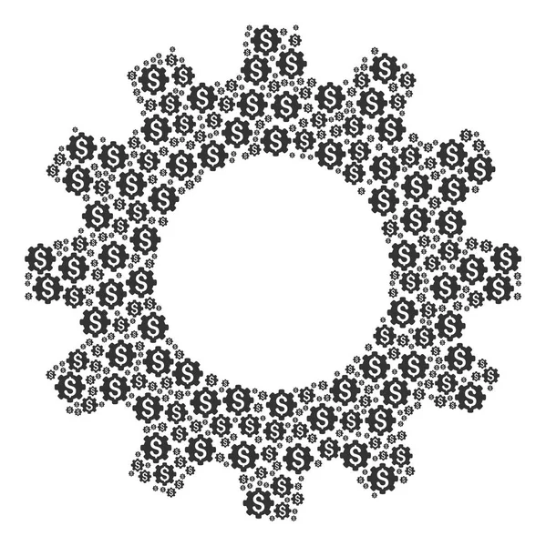 Cogwheel склад промислових капіталу іконок — стоковий вектор