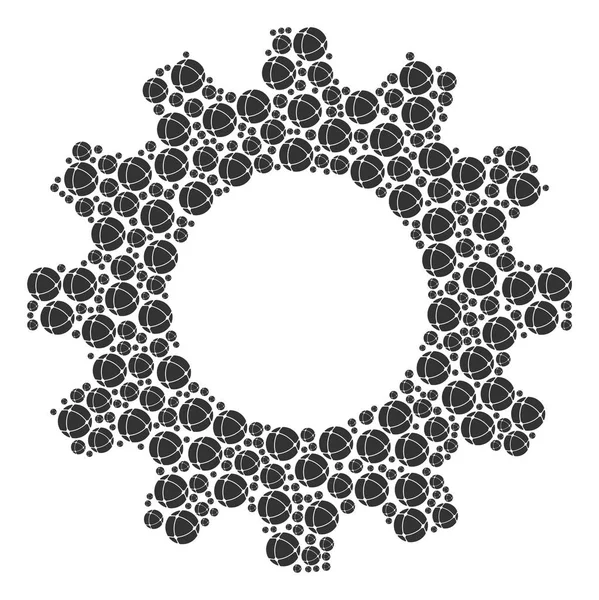 Kugghjulet mosaik av Internet ikoner — Stock vektor