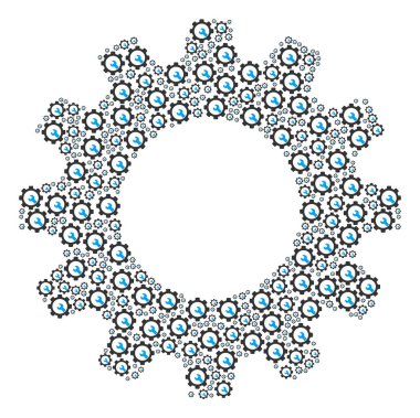 Simgeler gearwheel kolaj hizmet araçları
