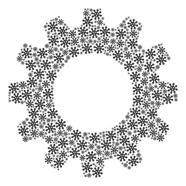 Dişli çark kompozisyon virüs simgeleri