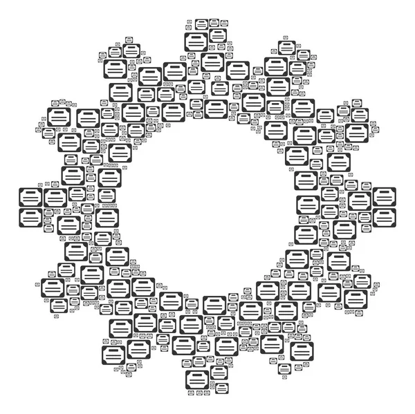 Cogwheel Colagem de ícones de licença — Vetor de Stock