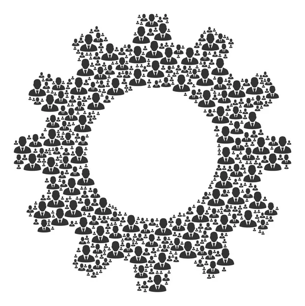 Gearwheel Collage of Manager Iconos — Archivo Imágenes Vectoriales