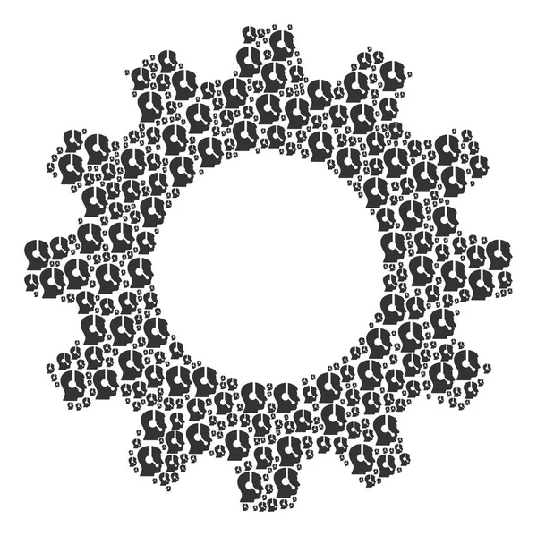 Mosaico de rueda de engranaje de los iconos del operador — Vector de stock