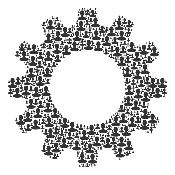 Cogwheel Composizione delle icone della persona — Vettoriale Stock