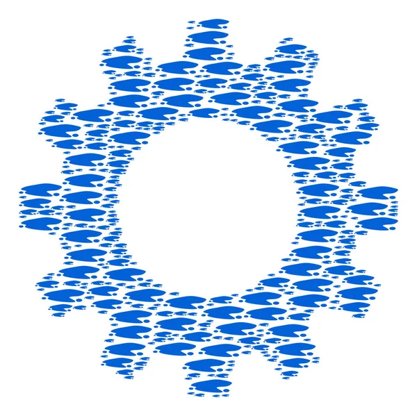 Composizione dell'ingranaggio delle icone della pozzanghera — Vettoriale Stock
