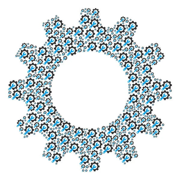 Cog Mosaic of Service Tools Icons — Stock Vector