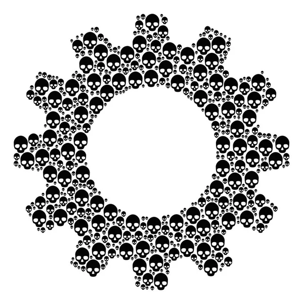Cog Collage of Skull Icons — Stock Vector