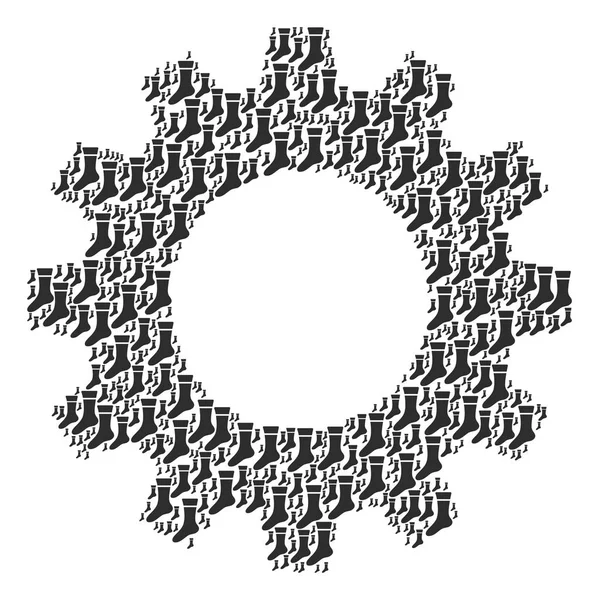Cogwheel Composition des icônes de chaussettes — Image vectorielle