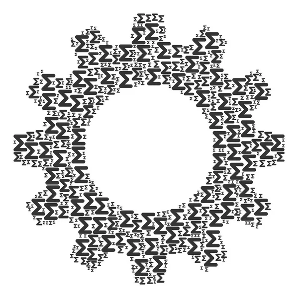 Gear Wheel Collage van som pictogrammen — Stockvector