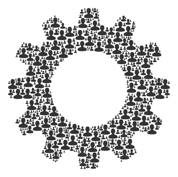 Mosaico de Cogwheel de iconos de usuario — Vector de stock