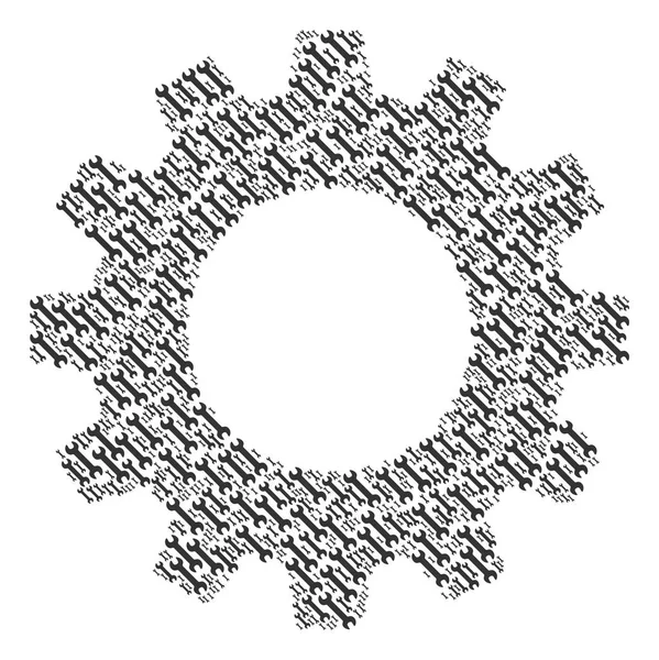Composição Cogwheel de ícones de chave — Vetor de Stock