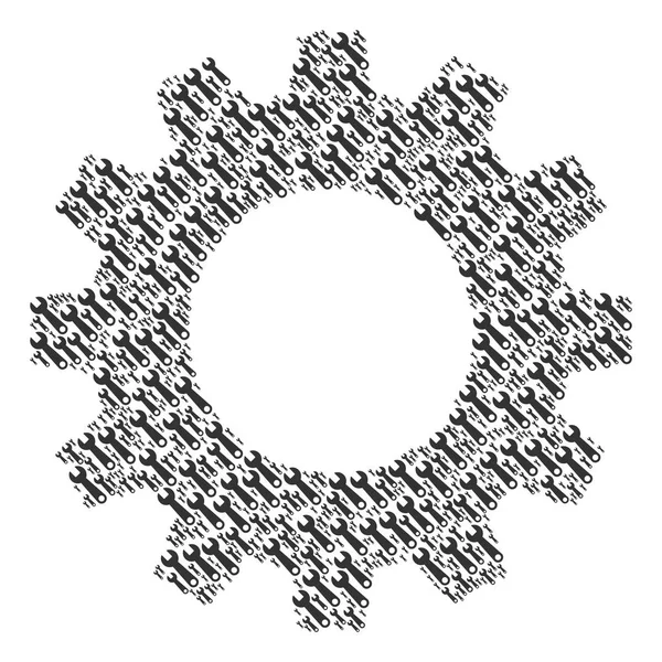 Composition des icônes de clé à molette — Image vectorielle