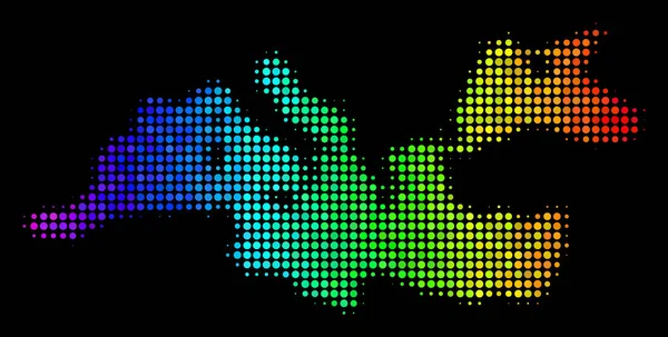 Spectrum bezaaid Middellandse Zee kaart — Stockvector