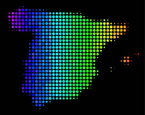 Spektrum nokta İspanya harita — Stok Vektör