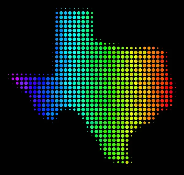 Mapa de Spectrum Pixel Texas — Vetor de Stock