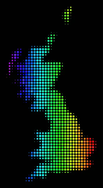 Χάρτης μεγάλη Βρετανία φασματική χρωματιστό εικονοστοιχείο — Διανυσματικό Αρχείο