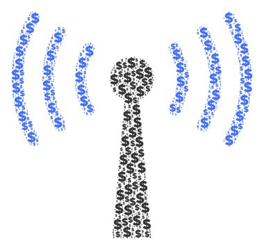 Wi-Fi istasyonu bileşimi dolar ve noktalar