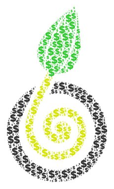 Tohum dolar ve noktalar kolaj Filiz