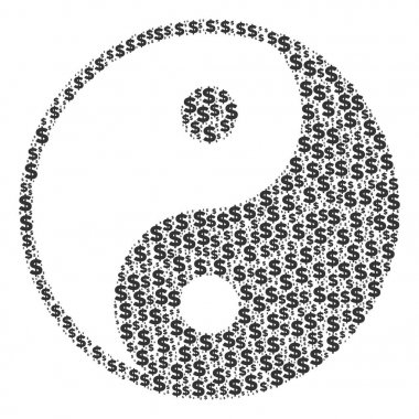 Yin Yang kolaj Doları ve noktalar