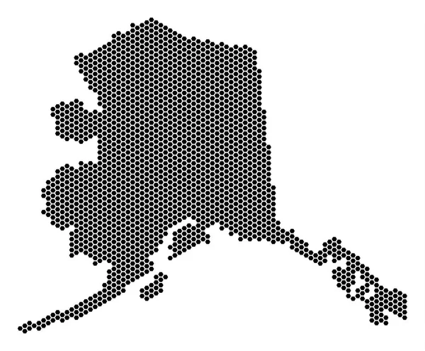蜂窝阿拉斯加地图 — 图库矢量图片